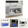 The Living Store TV-Schrank mit LED-Leuchten Betongrau Produktbild-Vorschau 1