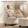 Poltrona HOMCOM, poltrona relax con poggiapiedi contenitore Anteprima dell’immagine prodotto 4