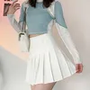 Damen Faltenrock kurzen Rock hohe Taille Reißverschluss Produktbild-Vorschau 2