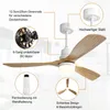 Sofucor 132 cm moderner gelber Deckenventilator mit Licht, Produktbild-Vorschau 3