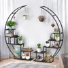 DanDiBo Blumenregal indoor 170 cm Hoch Metall Schwarz Rund Produktbild-Vorschau 3