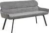 A gray upholstered bench with black legs is shown against a white background. Produktbild-Vorschau