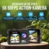 Two action cameras are displayed on a wooden surface with a blurred green background. Produktbild-Vorschau
