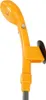 A yellow portable camping shower head and holder against a white background. Náhled obrázku produktu