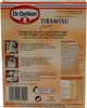 The image shows the packaging of Dr. Oetker Tiramisu Creme. Voir les images du produit