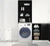 Möbel Waschmaschinenschrank Schwarz Eiche 64x24x190 cm Produktbild-Vorschau 4