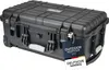 A black outdoor trolley case with wheels and a handle, shown from a slightly elevated side angle. Produktbild-Vorschau