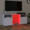 A white TV stand with LED lighting is shown in a living room setting. Anteprima dell’immagine prodotto
