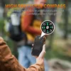 A person holding a solar power bank with a compass overlay in an outdoor setting. Produktbild-Vorschau