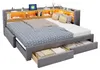 Merax Tagesbett Schlafsofa 90x200cm mit Ausziehbett Produktbild-Vorschau 7