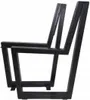 A side view of two black metal chair legs on a white background. Produktbild-Vorschau