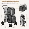 COSTWAY dvoupatrový kočárek pro psy s kočárkem pro domácí Náhled obrázku produktu 2