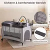 COSTWAY 4 in 1 Babybett mit Matratze & Rollen, Reisebett Produktbild-Vorschau 6