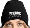 Damen Beanie mit Patch Strickmütze mit Spruch Pferdemädchen Produktbild-Vorschau 2