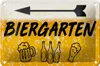 Blechschild 18x12cm Biergarten links Bier Schild Produktbild-Vorschau 1