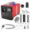 A red and black diesel heater with various accessories laid out around it on a white background. Voir les images du produit