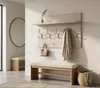 Wandgarderobe Kaschmir mit Ablage 69 cm 9 Haken Garderobe Produktbild-Vorschau 1