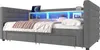 A modern upholstered daybed with integrated shelving and LED lighting. Podgląd zdjęcia produktu