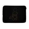 MuchoWow® Laptop Hülle 14 ZollFrau - Schwarz - Gold - Produktbild-Vorschau 1