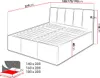 A diagram of a bed with dimensions and size options. Náhľad obrázku produktu