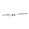 A side view of a stainless steel frying pan on a white background. Podgląd zdjęcia produktu
