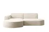 A beige corduroy sectional sofa is shown from the front against a white background. Produktbild-Vorschau