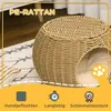 PawHut Katzenkorb Rattan zweistöckig Katzenbett Produktbild-Vorschau 4