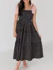 Langes Damenkleid mit Blumenmuster, im Bohème-Stil, lässige Produktbild-Vorschau 3