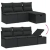 vidaXL 8-tlg. Garten-Sofagarnitur mit Kissen Schwarz Poly Produktbild-Vorschau 3