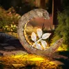 LED Solarleuchte, Holz Optik, Mondsichel Design, H 52 cm Produktbild-Vorschau 5