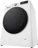 A white LG washing machine is shown from a low angle, with the door slightly ajar. Produktbild-Vorschau