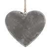 Clayre & Eef Deko-Anhänger Herz 10 cm Grau Metall Produktbild-Vorschau 2