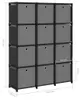 vidaXL Würfel-Regal mit Boxen 12 Fächer Schwarz 103x30x141 Produktbild-Vorschau 7