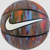 A basketball with a multi-colored, abstract design and a white Nike logo. Produktbild-Vorschau
