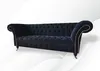 Chesterfield 3 Sitzer Sofa Schwarz Stoff Wohnzimmer Couchen Produktbild-Vorschau 8
