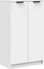 A white shoe cabinet with two doors and black handles. Náhľad obrázku produktu