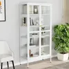 vidaXL Vitrína bílá 90x40x180 cm Ocel a tvrzené sklo Náhled obrázku produktu 2