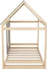 A wooden bed frame with a house-shaped top. Podgląd zdjęcia produktu