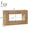 A diagram showing the dimensions of a console table, with a silhouette of a person for scale. Podgląd zdjęcia produktu