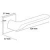 A diagram showing the dimensions of a door handle. Produktbild-Vorschau