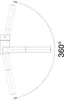 Diagram showing a product handle with a 360-degree rotation arc. Produktbild-Vorschau