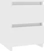 A white bedside table with two drawers against a white background. Produktbild-Vorschau