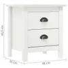 vidaXL Stolik nocny Hill White 46x35x49,5 cm lite drewno Podgląd zdjęcia produktu 6
