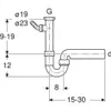 Scarico prefabbricato Geberit in PP d50 mm x G1 1/2 bianco, Anteprima dell’immagine prodotto 11