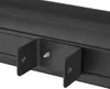 A close-up view of a black mounting bracket attached to a black infrared heater. Produktbild-Vorschau