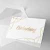 10 Klapp-Einladungskarten Linien Gold inkl. 10 weißen Produktbild-Vorschau 5