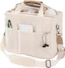 ASKAS Canvas Tote Bag Dámské Multi-Pocket Bag příležitostné Náhled obrázku produktu 1
