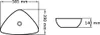 Technical drawing of a sink showing dimensions. Náhľad obrázku produktu