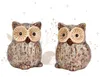 2er Set Eulen aus Keramik – Herbstdeko in Braun und Beige Produktbild-Vorschau 1