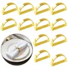 12x Goldene Serviettenringe aus Metall, Halbkreis D-Form, Produktbild-Vorschau 1